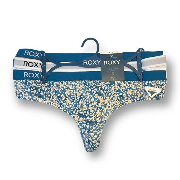 Roxy 3 Pack Cotton Thong Size Large NWT - Picture 1 of 3